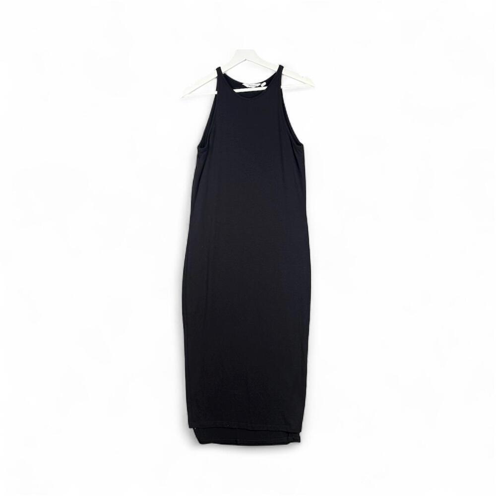 Athleta Women's Size Small Black Modal Blend Sleeveless Midi Athletic Dress